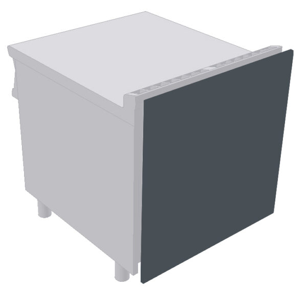 SOVRAPPREZZO schiena posteriore a vista serie 60/70/90 verniciata RAL7024 OPACO "GRIGIO GRAFITE"