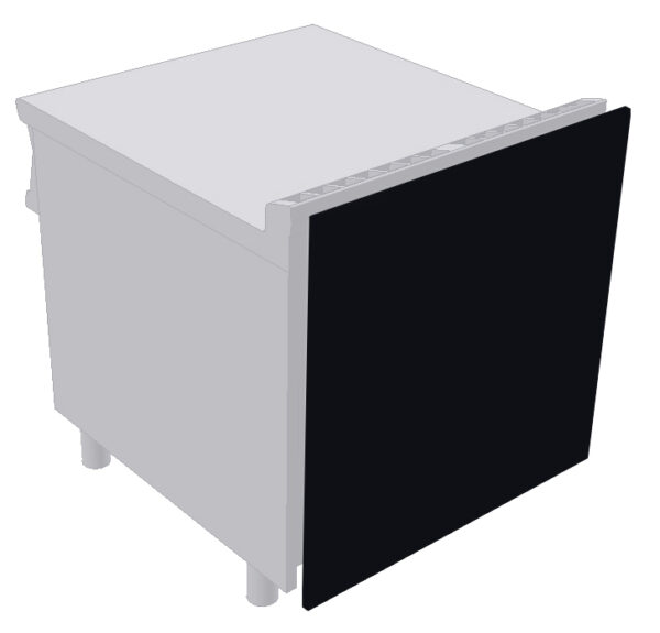 SOVRAPPREZZO schiena posteriore a vista serie 60/70/90 verniciata RAL9005 OPACO "NERO INTENSO"