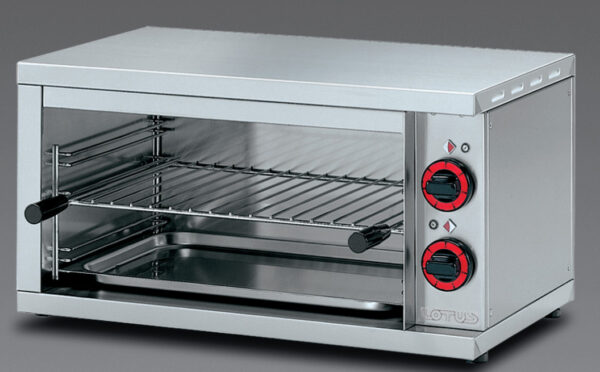 SALAMANDRA Aperta sul fronte, 2 zone di cottura, 1 griglia cm. 53x32,5 - 1 teglia GN 1/1 h 20