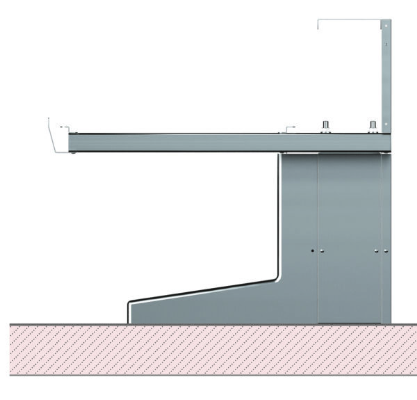 STRUTTURA SBALZO 1 LATO SERIE 90T, 2 piedi autoportanti