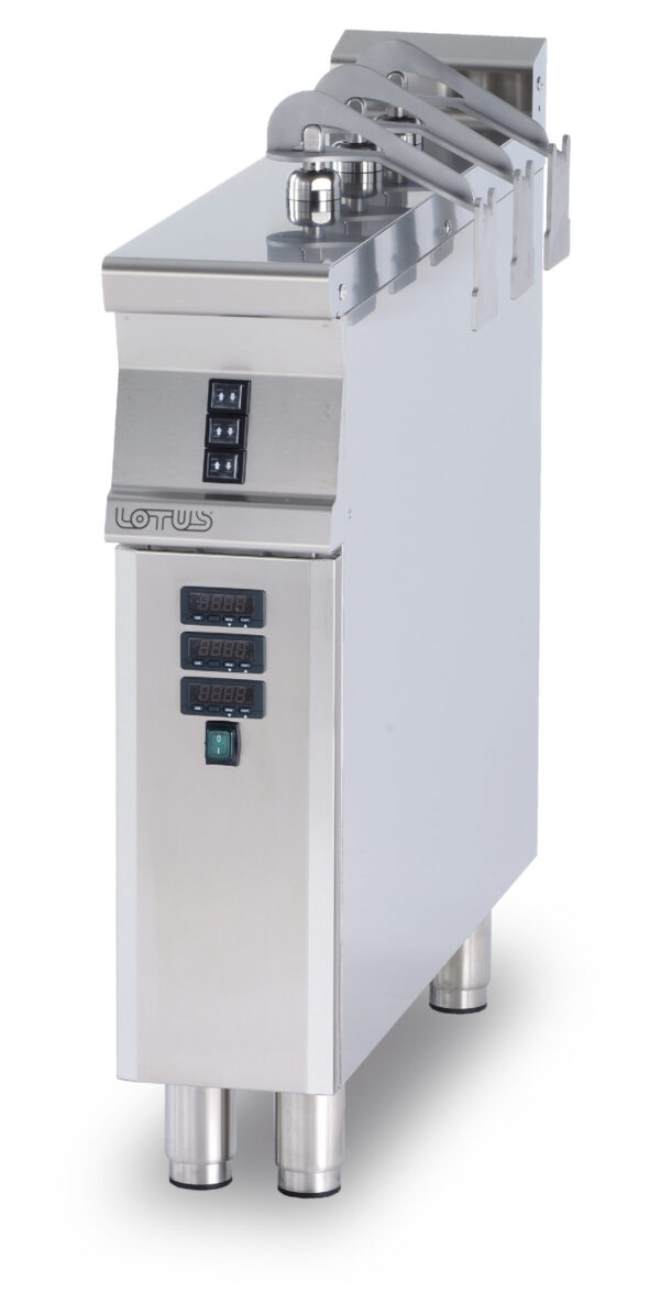 SOLLEVATORE CESTI DA AFFIANCARE AI CUOCIPASTA CP-94/98, sollevamento automatico temporizzato o manuale, 3 aste (inclusa 1 testata chiusura piano mod.TPA-9)