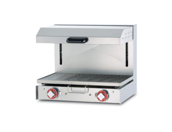 SALAMANDRA - Parte superiore regolabile Aperta su 3 lati - 2 zone di cottura - 1 griglia cm. 58x34