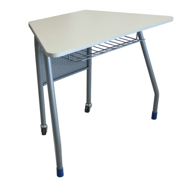 Tavolo Trapezoidale aggregabile con Sottopiano 2 ruote frontali E Gancio portazaino