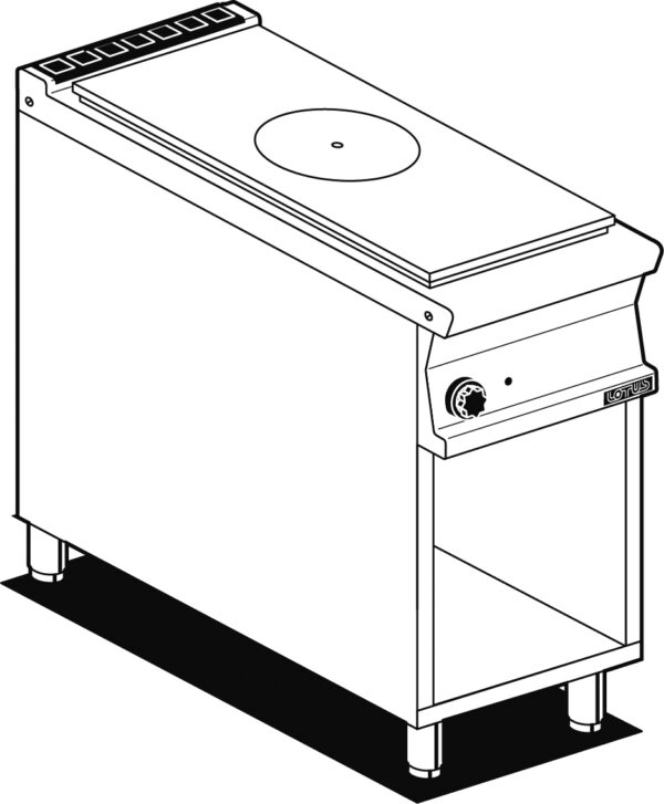 TUTTA PIASTRA GAS SU MOBILE A GIORNO Piastra cm 39x73  (inclusa 1 testata chiusura piano mod.TPC-9)