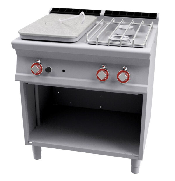 TUTTA PIASTRA + 2 FUOCHI SU MOBILE A GIORNO Piastra cm. 37x57 (inclusa 1 testata chiusura piano mod.TPA-7)