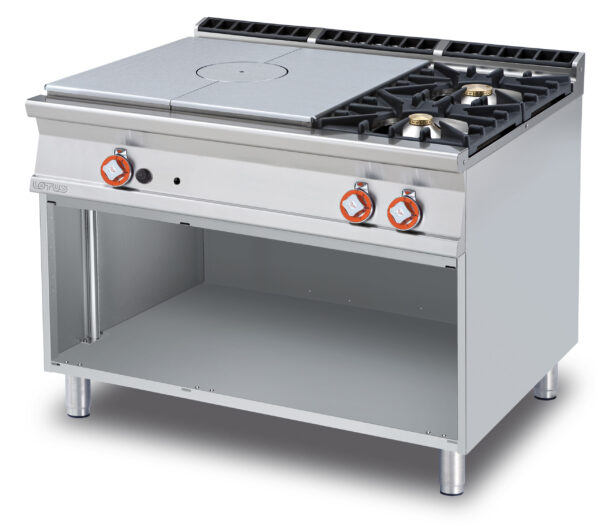 TUTTA PIASTRA + 2 FUOCHI SU MOBILE A GIORNO Piastra cm. 79x73 (inclusa 1 testata chiusura piano mod.TPC-9)