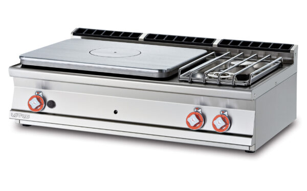 TUTTA PIASTRA + 2 FUOCHI Piastra cm. 77x57 (inclusa 1 testata chiusura piano mod.TPA-7)