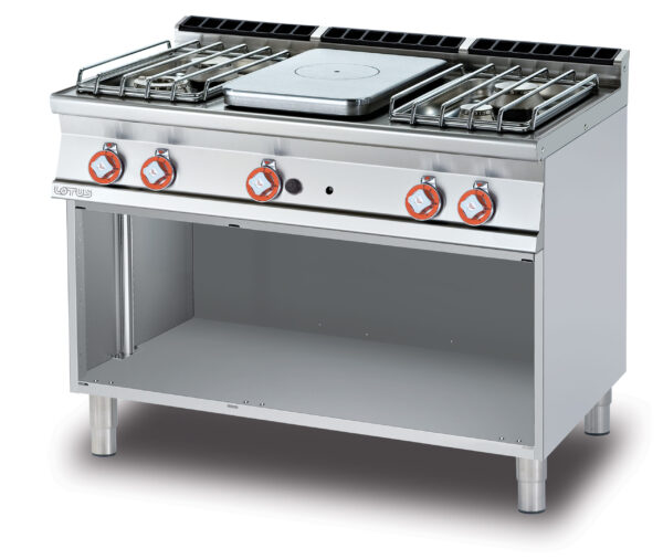 TUTTA PIASTRA + 4 FUOCHI SU MOBILE A GIORNO Piastra cm. 37x57 (inclusa 1 testata chiusura piano mod.TPA-7)