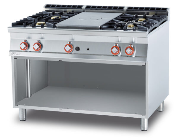 TUTTA PIASTRA + 4 FUOCHI SU MOBILE A GIORNO Piastra cm. 39x73 (inclusa 1 testata chiusura piano mod.TPC-9)