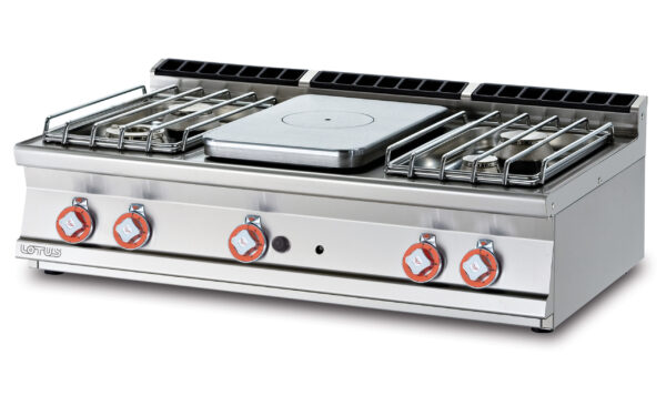 TUTTA PIASTRA + 4 FUOCHI Piastra cm. 37x57  (inclusa 1 testata chiusura piano mod.TPA-7)