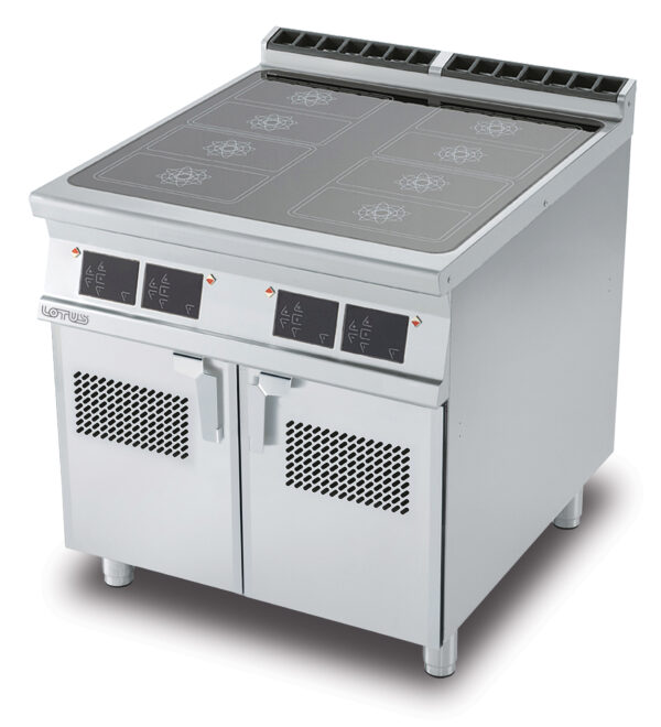 TUTTOPIANO INDUZIONE TRIFASE - Vetro cm.75x77 - comandi digitali (inclusa 1 testata chiusura piano mod.TPA-9)