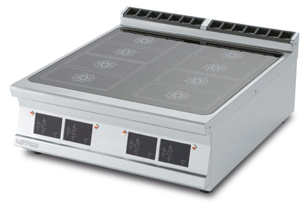 TUTTOPIANO INDUZIONE TRIFASE - Vetro cm.75x77 (non posizionare su forni o cassettiere) - comandi digitali (inclusa 1 testata chiusura piano mod.TPA-9)