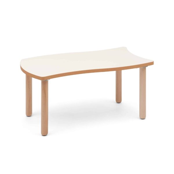 Banco Onda Rettangolare Gambe In Massello Di Faggio Tubo 60