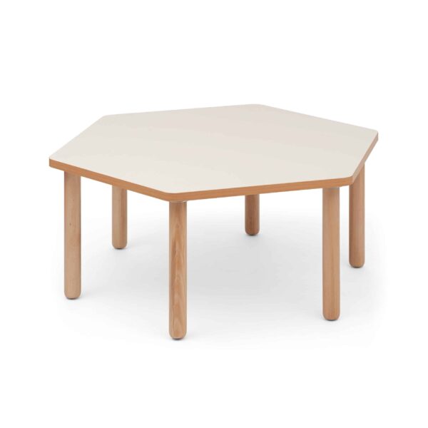 Banco Esagonale Gambe In Massello Di Faggio Diam.60