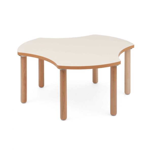 Banco Onda Esatondo Gambe In Massello Di Faggio Diam.60