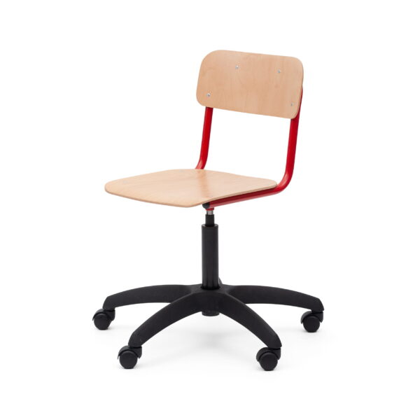 Sgabello Girevole Con Sedile E Schienale Faggio Base 5 Razze