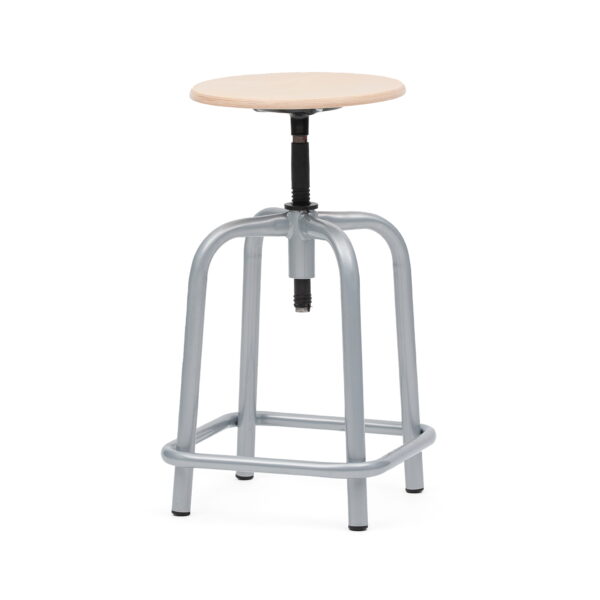 Sgabello Girevole Tondello Faggio Con Poggiapiedi