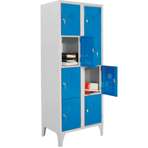 CASELLARIO METALLO 8 POSTI ANTE COLORATE