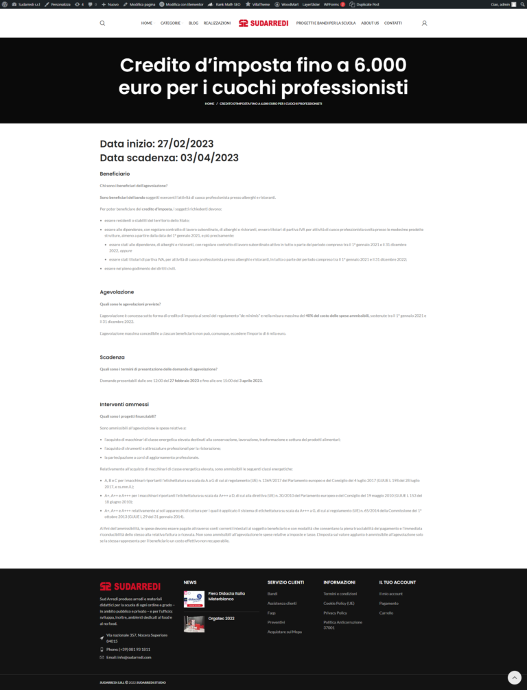 Bandi 5 Screencapture sudarredi credito dimposta fino a 6 000 euro per i cuochi professionisti 2023 01 19 09 15 53 bandi