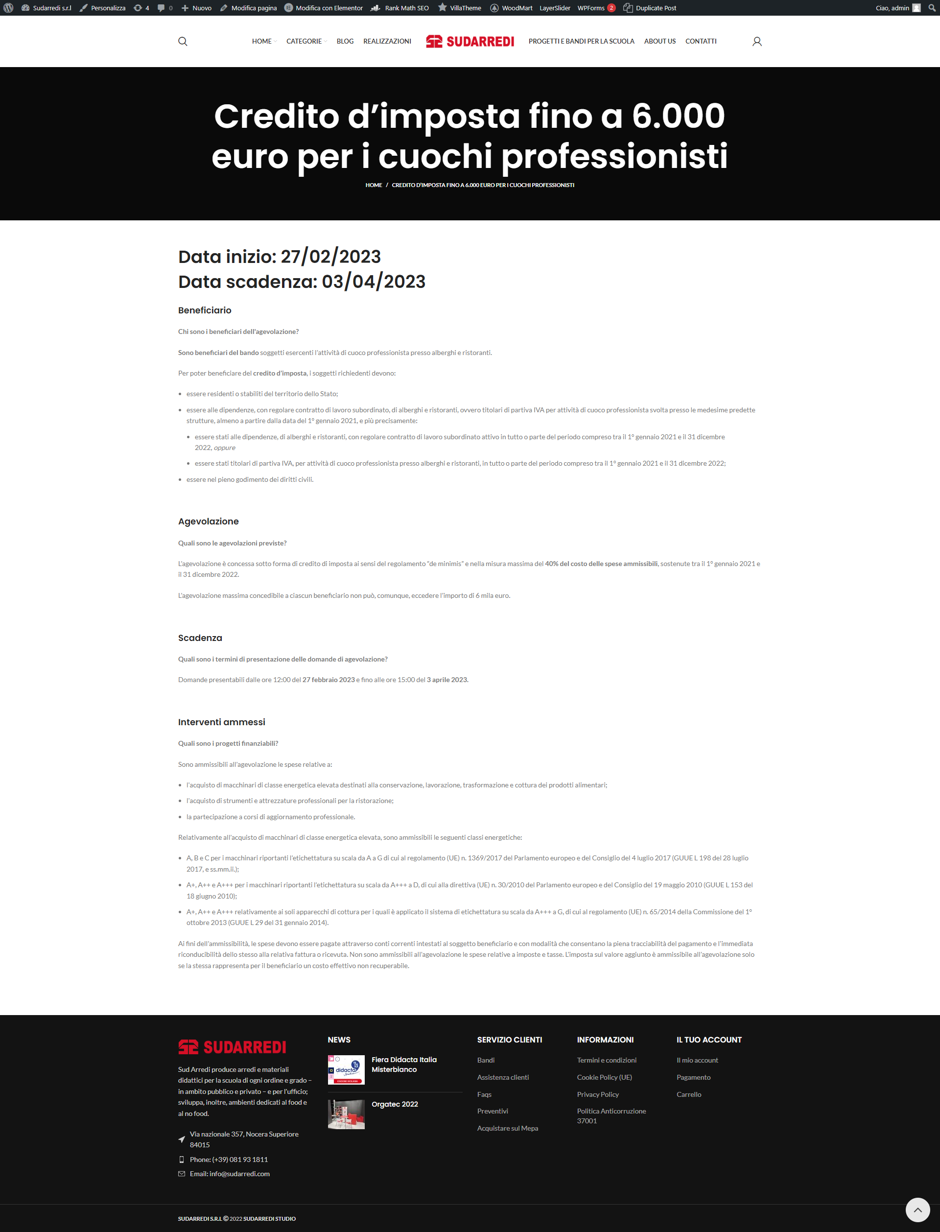 Bandi 6 Screencapture sudarredi credito dimposta fino a 6 000 euro per i cuochi professionisti 2023 01 19 09 15 53 bandi